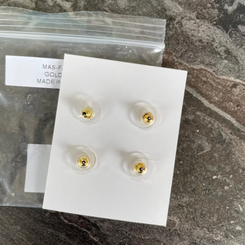 Marlyn Schiff Starburst and Infinity Gold Stud Earring Set w/ Rhinestone Center